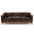 Worthington Oxford Brown Akpụkpọ anụ sofa